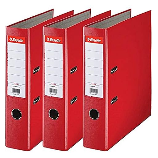 Esselte 624292 - Archivador con anillas (Capacidad 550 hojas, 3 unidades), rojo, 75 mm | Ya disponible en tu tienda friki favorita! En mundofriki.es!