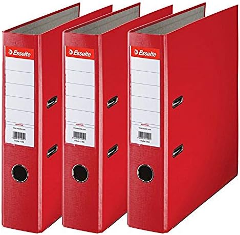 Esselte, A4 Lever Arch File, 550 Sheets Capacity, PP, Plastic Cover, File Folder, Document Organisation, Black, 624294, Pack Of 3