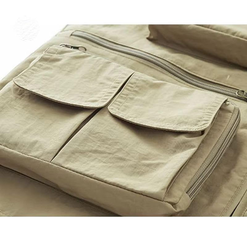 Chaleco casual para hombre impermeable con multibolsillos para viaje 6