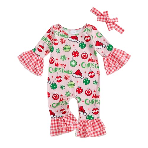 My First Christmas Baby Girl Outfit Newborn Merry Christmas Onesie Santa Hat Romper Jumpsuit Infant Xmas Clothes