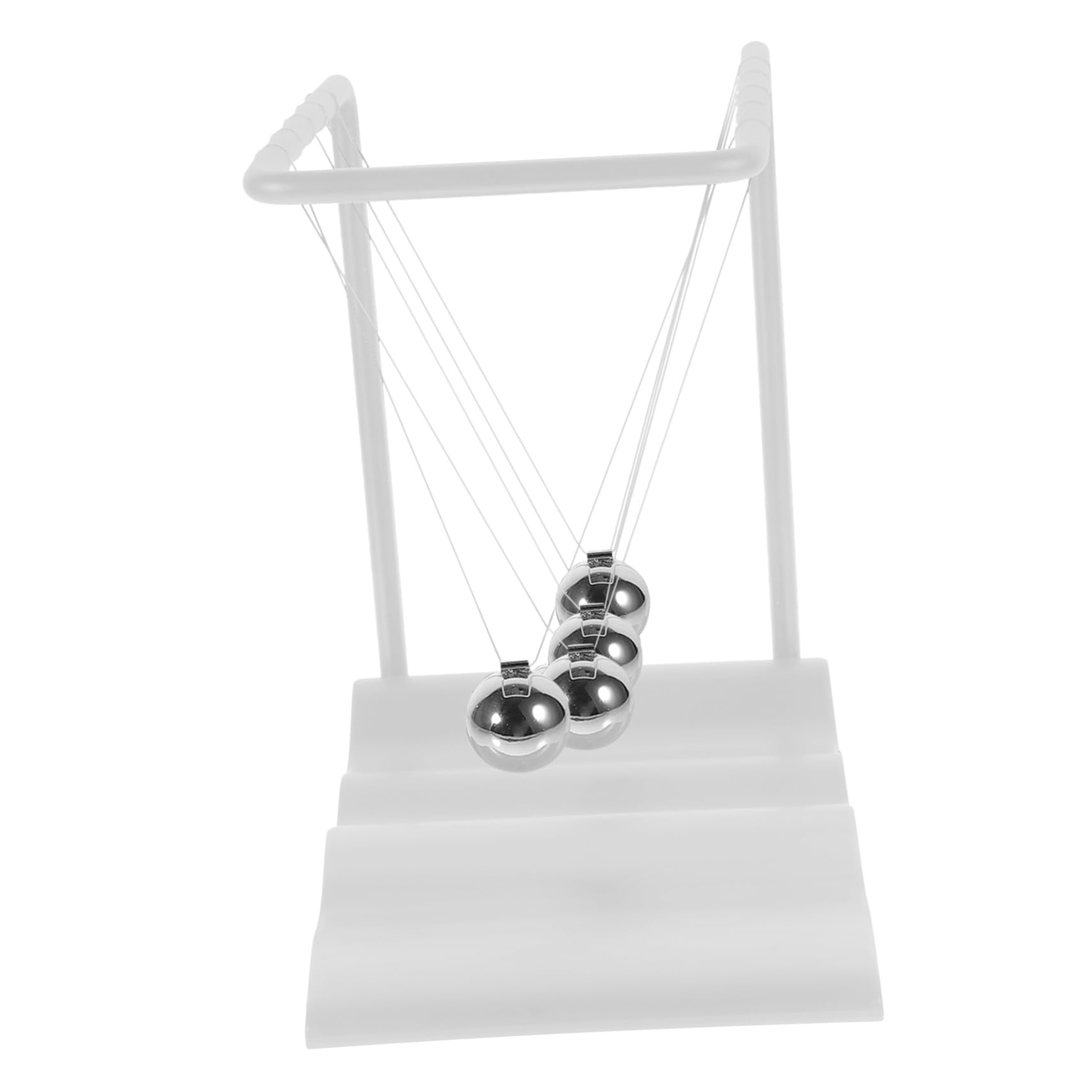 Ornement à Boules Pendulaires Newton en Fer et PP Blanc