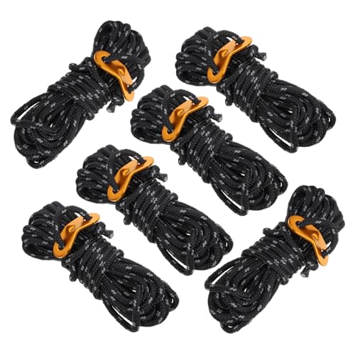 HONMEET 6Pcs Multi Function Camping Straps Reflective Tent Fixing Ropes for Outdoor Activities Durable Tarp Rope Versatile Camping Accessories for Climbing Hiking