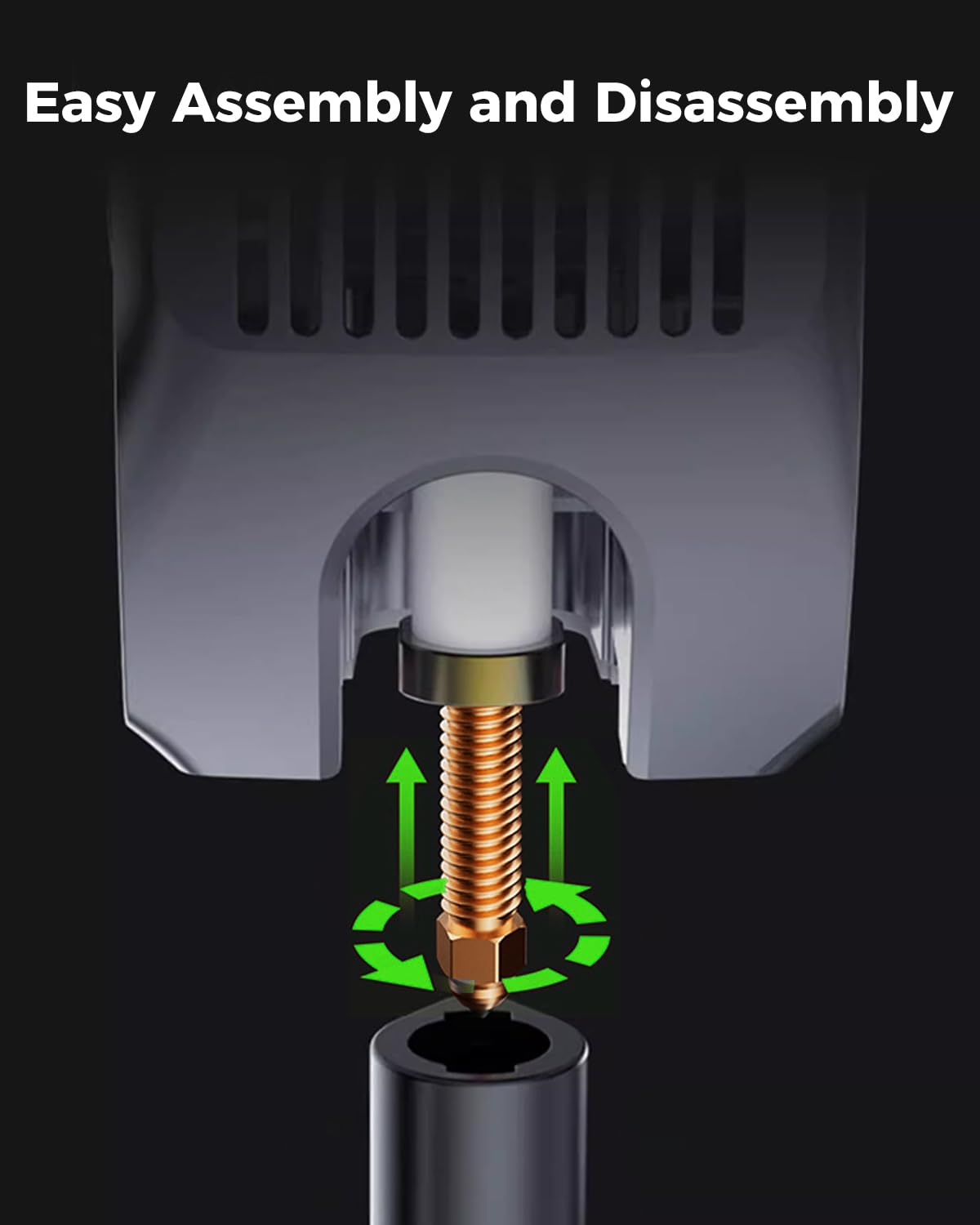 Creality Phaetus K2 Plus Silicon Carbide Nozzle, 0.4mm Quick-Swap 3D Printing Nozzle Specially for Carbon Fiber, Wood, Glass Fiber Filament, Suit for 3D Printer K2 Plus, K2, K2 Pro, Creality Hi