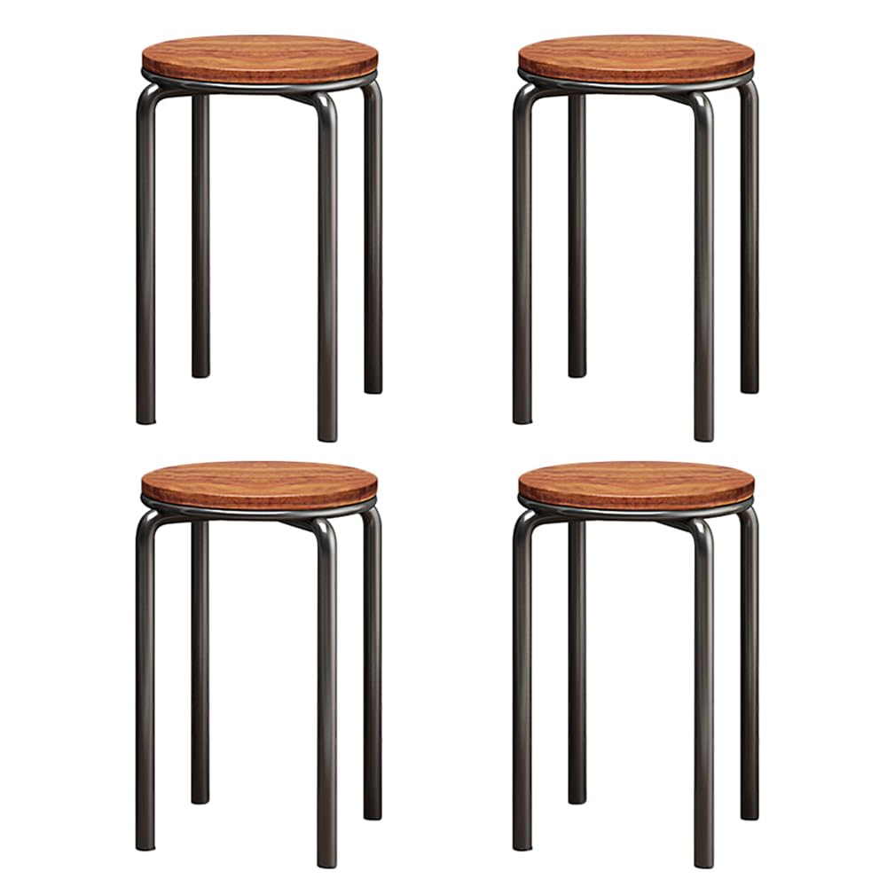 Set of 4 Solid Wood Stackable Stools - 18