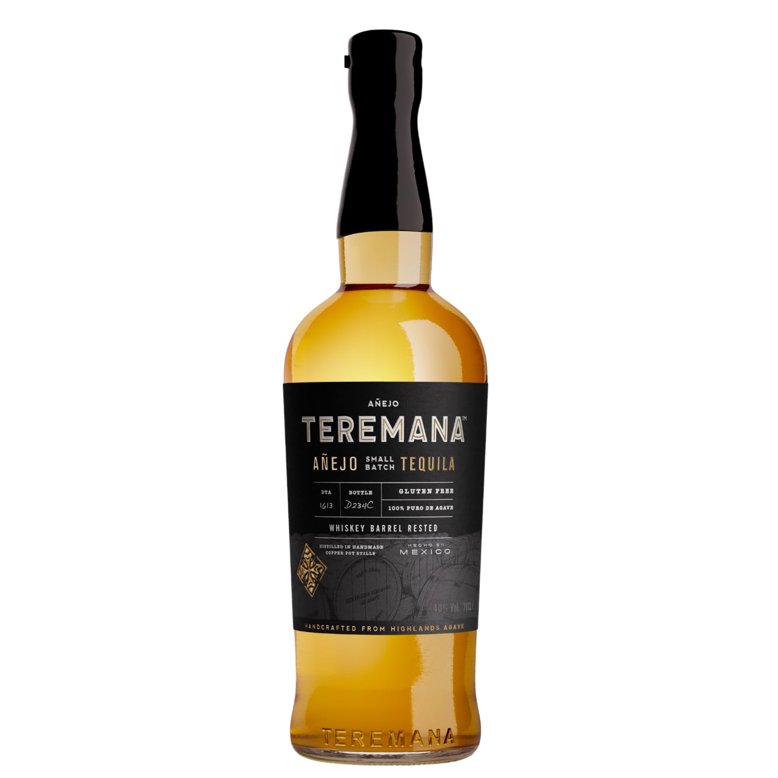 Teremana Añejo Premium Tequila – 100% Blaue Weber Agave – The Rock’s Small Batch mexikanischer Tequila – 40% Vol., 0,7 l – Gereift in Eichenfässern – Warme Eiche & Vanille – Von Hand hergestellt