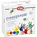Viva Decor® KIDS Colori a dita 4 colori in un set (rosso, verde, blu, giallo 4 x 100 ml) Pittura a dita per bambini Colori a dita per bambini atossici per la scuola e la casa