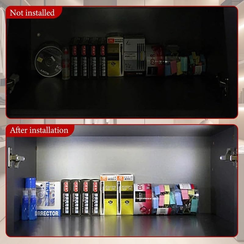 Cabinet Hinge LED Sensor Light, 2024 New Cupboard Closet Modern Night Lights, Universal Small Smart Induction Under Wardrobe Lamp, Doors Activated Lighting for Home Kitchen Bedroom(Warm,12pcs)