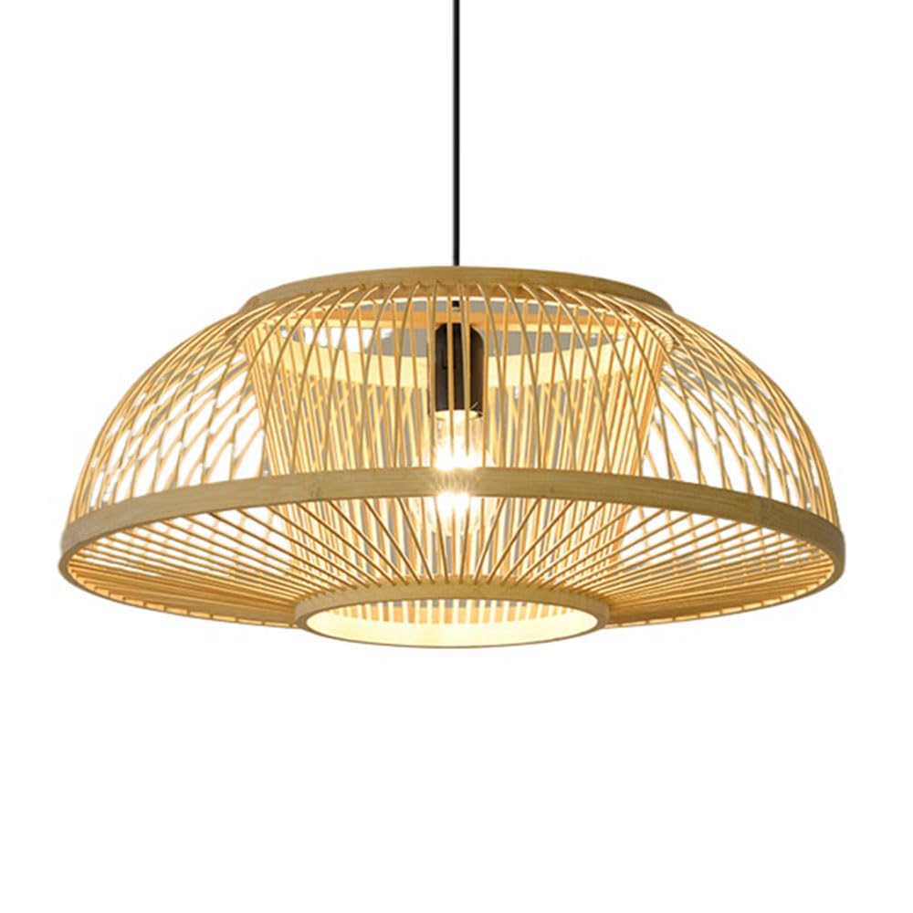 Protection d'ampoule lustre en bambou pour éviter l'éblouissement dans le salon