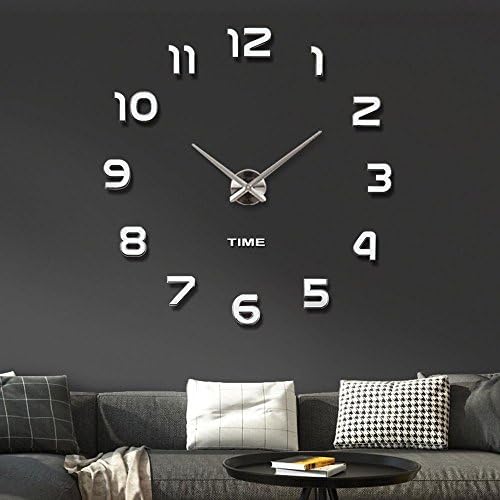 Originalidad Mirror Wall Clock DIY Wall Clock 3D Wall Clock Stickers Modern Wall Clock for Living Room/Bedroom, Home Decor