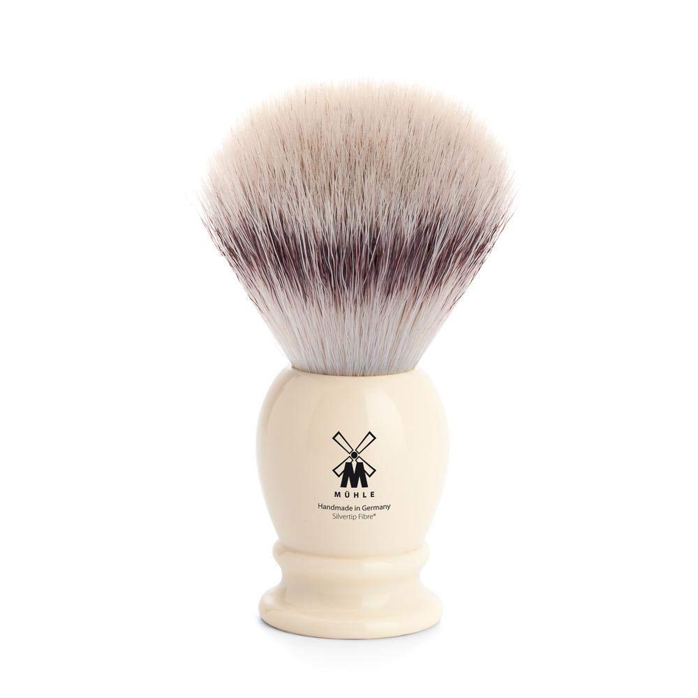 MUHLE Classic Blaireau Synthétique Fibre Poignée Large en Résine Ivoire