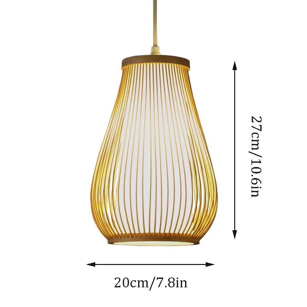 E26/27 Portalámparas Lámpara de Mimbre Lámpara de Mimbre con Forma de Florero La Longitud del Cable de Luz Es Ajustable, Lámpara Colgante de Bambú Pasillo, Sala de Estar, Dormitorio Luces Colgantes de