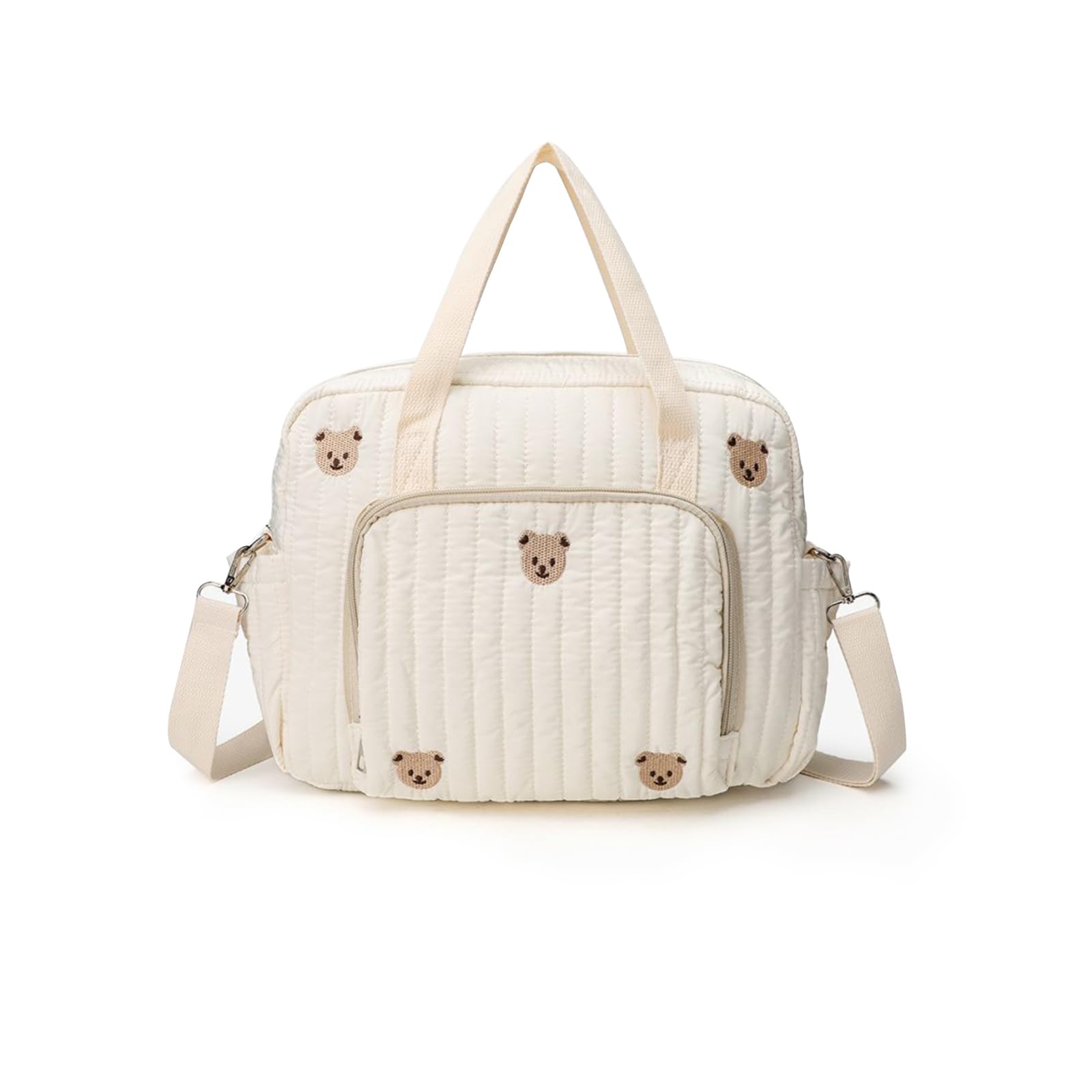 PinDaito Wickeltasche für Neugeborene, Große Krankenhaustasche für Mamas, Mommy Bag aus Baumwolle mit Stickerei, Schultertasche für Geburt im Krankenhaus, Reisen, Kinderwagen & Windelwechsel