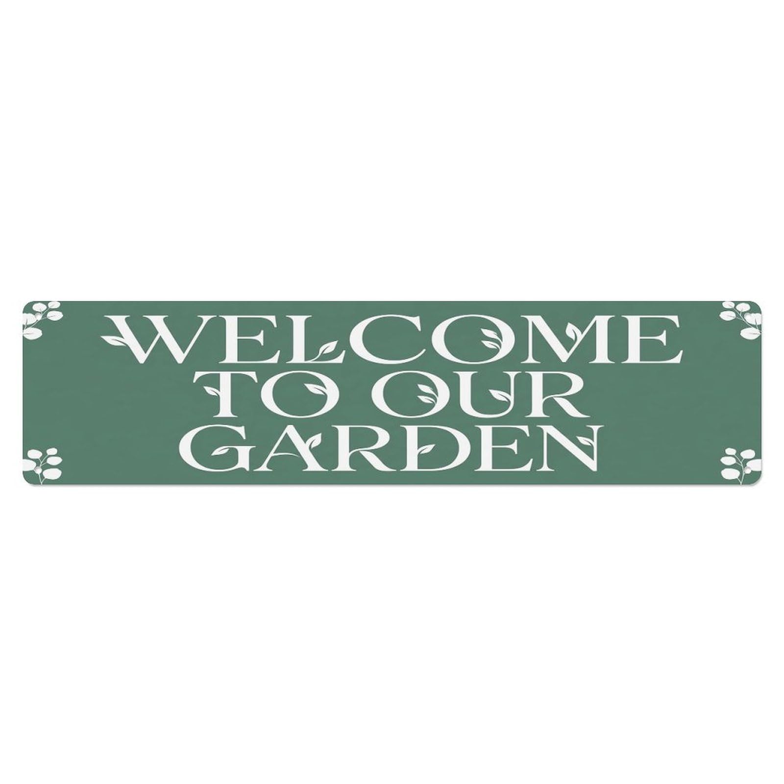 Vintage Welcome to Our Garden Eucalyptus Metal Tin Sign