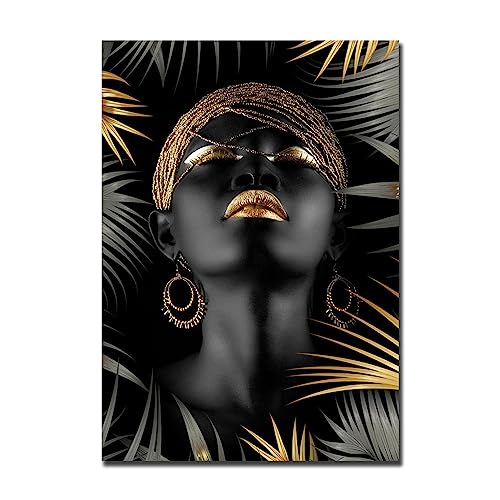 Peinture murale salon KEBIA toile femme Afrique pour mur vide