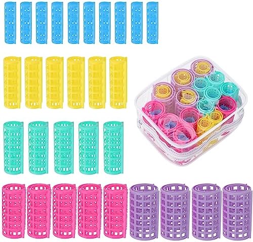 30 Pieces Plastic Hair Rollers Curlers Snap On Rollers Self Grip Rollers For DIY Hairdressing Hair Salon Hair Barber, 5 Sizes - 66 - View #4