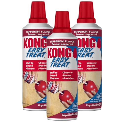 KONG Easy Treat Dog Paste 3-Pack Mess-Free Stuffing Toys Training & Reward Treats Made in USA Highly Digestible No Refrigeration Needed (Pepperoni)