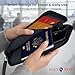 ALLEN & MATE Genuine Leather Phone Pouch Case Sleeve with Zip – Slim Mobile Phone Holder Wallet for Passport ID and Cards Fits iPhone 17 Pro Max, 16, 15 Samsung Galaxy S25 & Android - Black