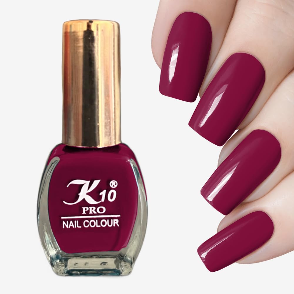 K10 Matte Nail Polish | Nail Paint for Girls and Women | Matte Finish Nail PaintColor Matte-Beet red (Pack of 2| Each 7ml)-image-38