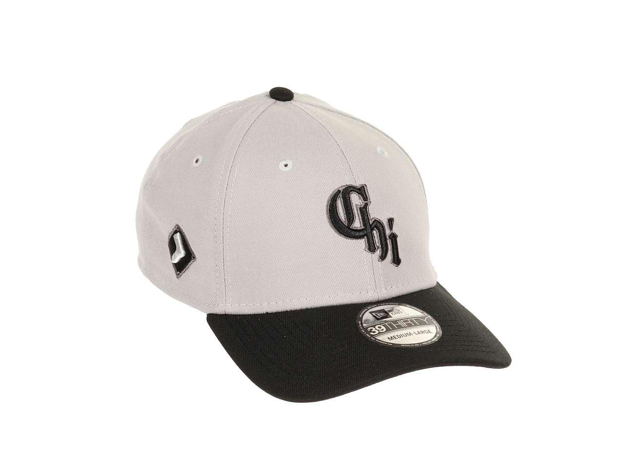 New Era Chicago White Sox MLB White Sox Sideptach Two Tone Graphite Black 39Thirty Stretch Cap