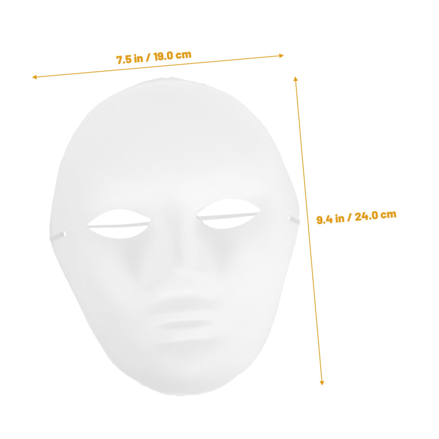 12 Maschere Halloween da Uomo Maschere Bianche in Pulp Vuote per DIY Pittura per Feste in Maschera Carnevale e Balli Hip Hop