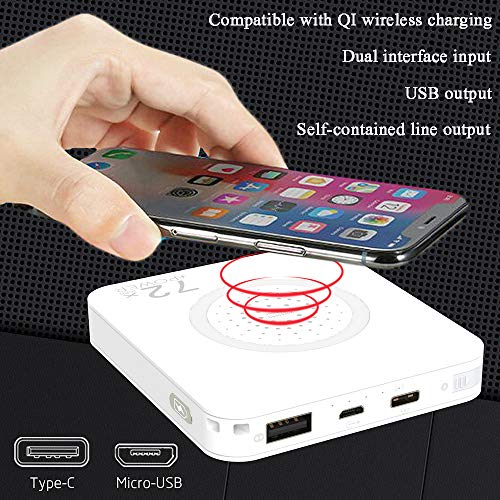 Batería externa 7200mAh Qi con cargador móvil portátil inalámbrico de 3 puertos 6
