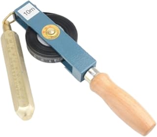Generic Oil Gauging Tape Depth Gauge Sturdy Professional Versatile with Wooden Handle Tool Carbon Steel Sounding Measure Ruler, 10m
