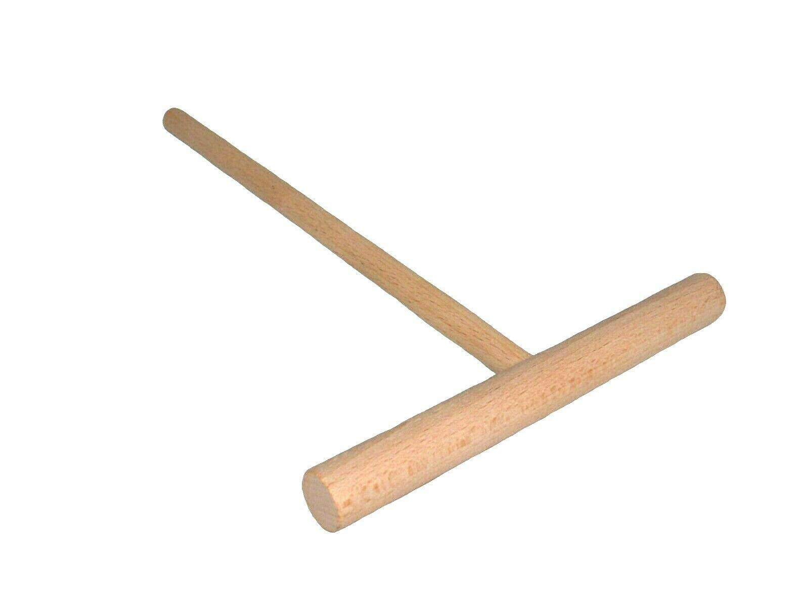 Tredoni 14cm Wooden Batter Spreader/Rake T-Stick - Professional Pancake/Crepe Maker, 18cm Handle