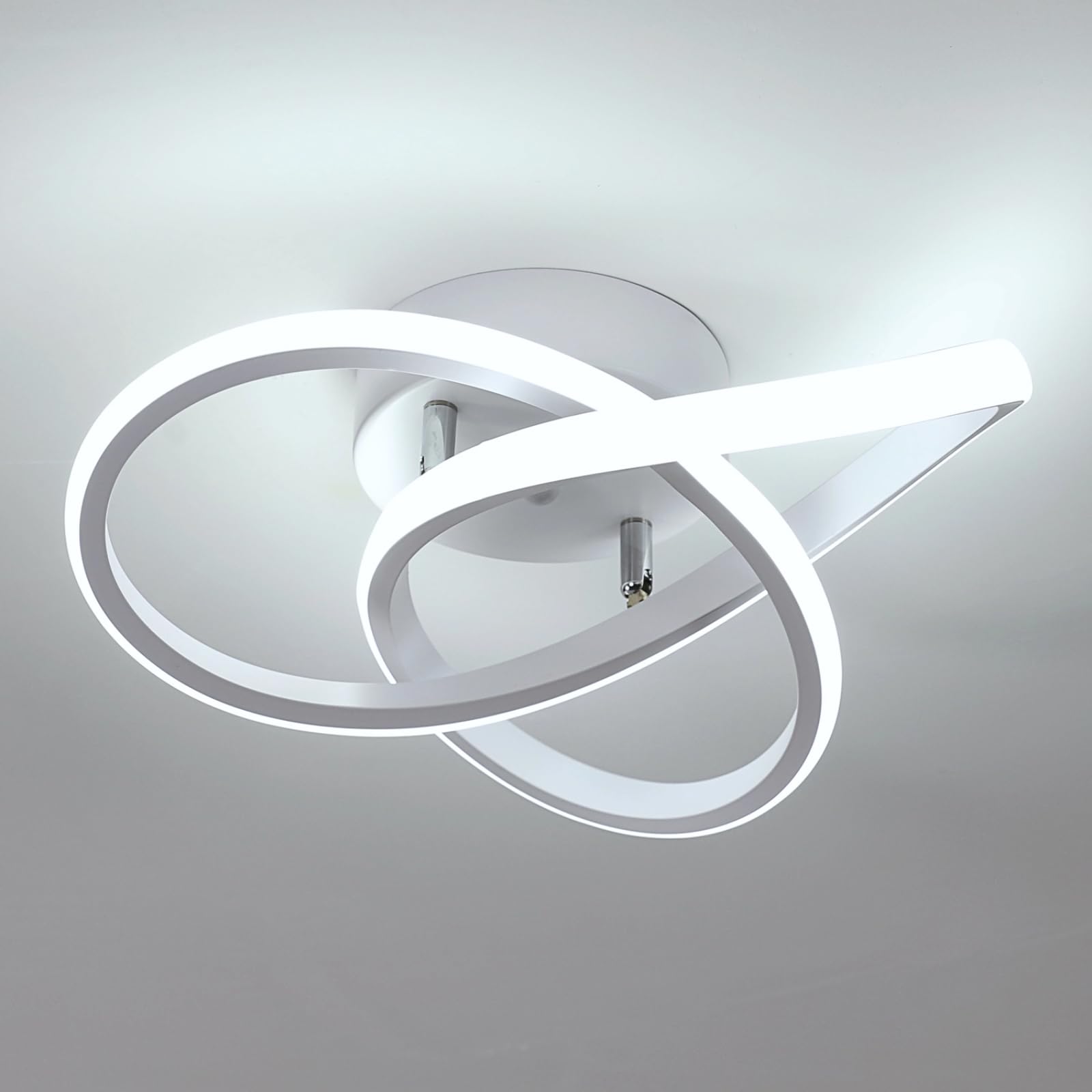 Comely Plafoniera LED rotonda a Soffitto, bianca, potenza di 30W, con Design Moderno a intreccio. Luce bianca fredda 6500K, adatta ad Corridoio, Cucina, Camera da Letto o Soggiorno,30cm.