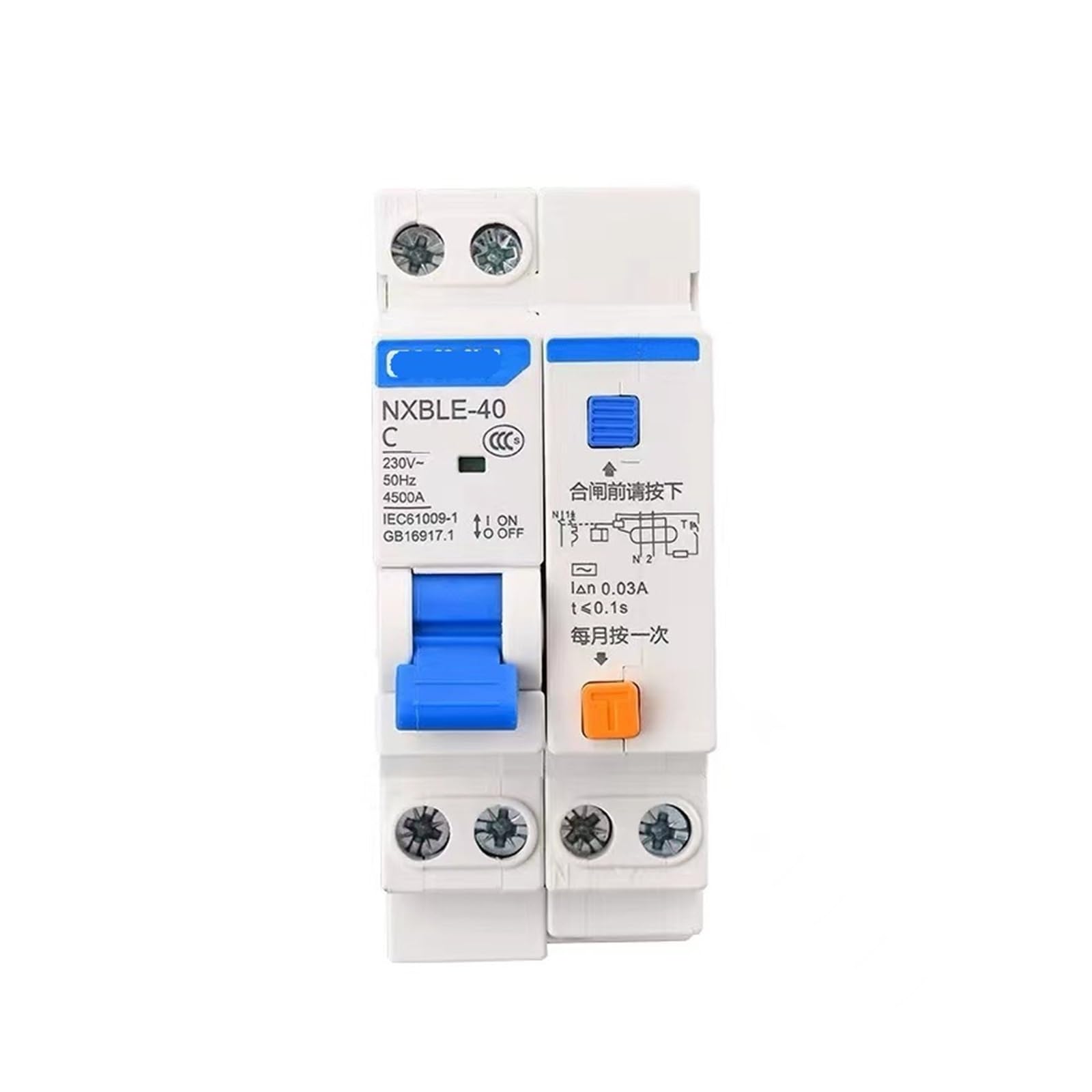 Disjoncteur de fuite miniature NXBLE-40 RCBO 6A haute précision pour tableau électrique fiable