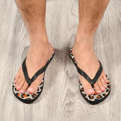 Leopard Orange Brown Spots Flip Flop Beach Summer Casual Sandal for Women & Men Shower Shoes 208617854