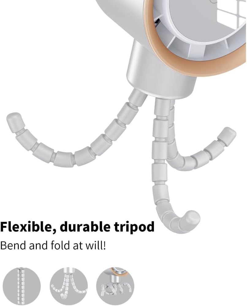 Flexible Octopuses Clip Fan Rechargeable Portable Cooling Fan Strollers Use