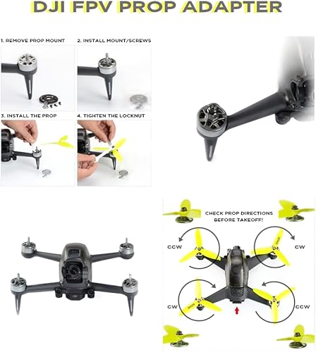 Miniatura 2 de Usmile 4 unids aluminio hélice montaje adaptador para DJI FPV Drone soporte 5 pulgadas 5042 hélice Prop con agujero de montaje M5