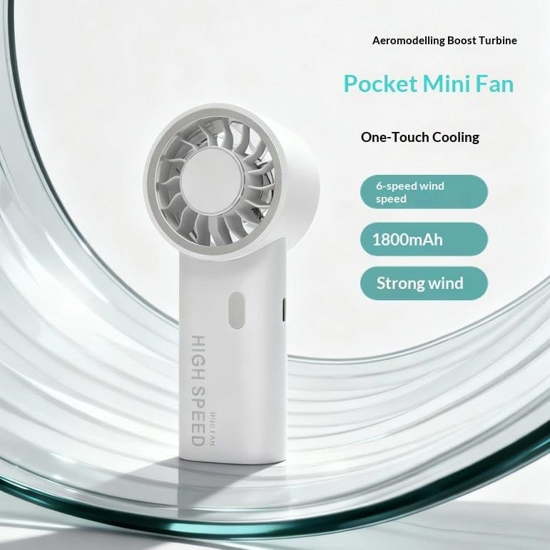 Image of Qawachh Summer Outdoor Rechargeable Battery Electric Mini Portable Cooling Hanging Fan (Six Speed) with Hanging Strip