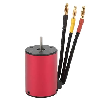 3650 2300KV Motor Waterproof 3.175mm Shaft Brushless Motor with 4mm Banana Plug for 1/10 RC Car