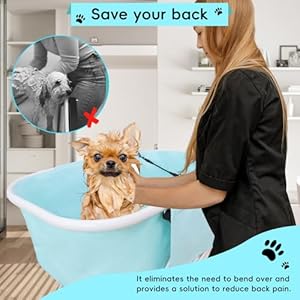   3-in-1-Dog-Washing-Station-for-Home-Foldable-Portable-Elevated-Dog-Bathtub-for-Indoor-Outdoor-Adjustable-Height-Non-Slip-Convenient-Drainage-Dog-Bathtub-for-Small-to-Medium-Pets-Blue