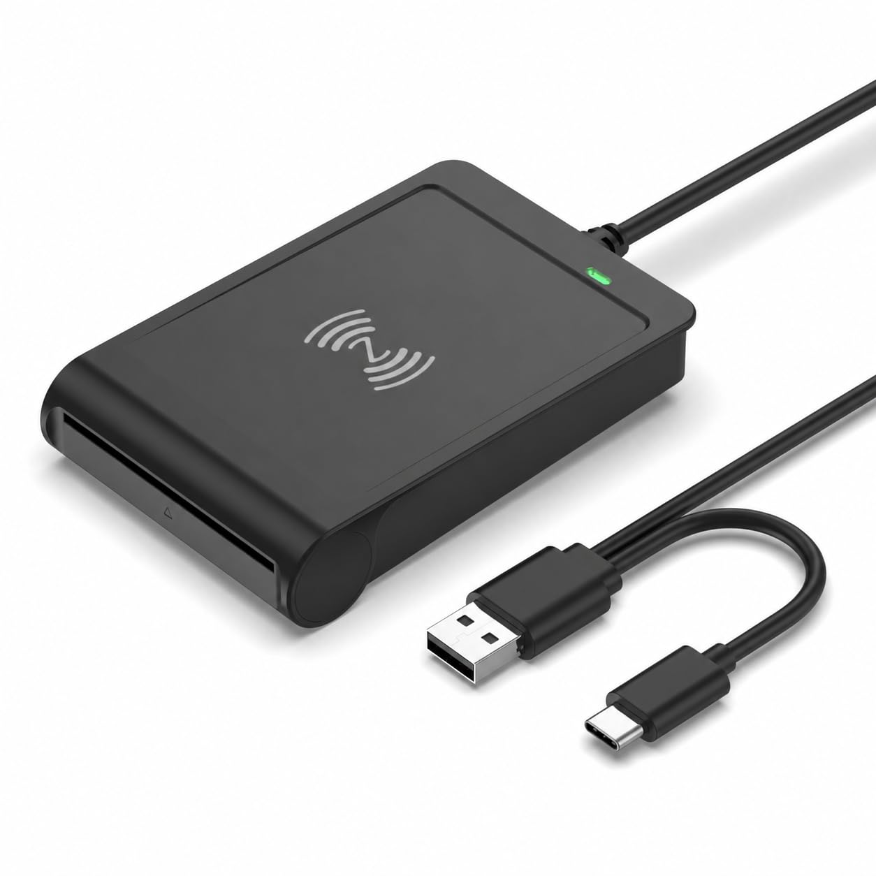 Lector de tarjetas con chip USB-A y USB-C con NFC, lector de tarjetas de