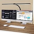 SICCOO LED Double Head Desk Lamp,24W Brightest Architect Double Swing-arm Table Lamps,5 Adjustable Brightness Color Temperature ?for Workbench/Monitor/Home/Reading/Offices/Bedrooms/Dormitories