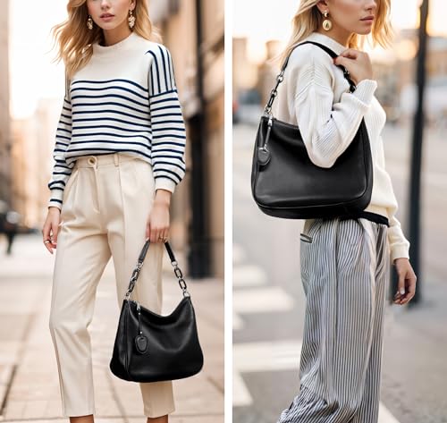 YALUXE Real Leather Hobo Bags for Women Designer Handbags Shoulder Bags Cross-body Purses2