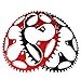 Trwała Tarcza Rowerowa Chainring rowerowy 110 BCD rower Wąski szeroki okrągły łańcuszkowy pierścień pojedynczy łańcuch Wygodne Doświadczenie (Color : Red, Size : 58T)