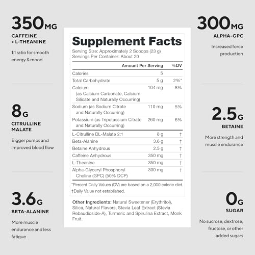 Image of LEGION - All Natural Nitric Oxide Preworkout Drink to Boost Energy, Creatine Free, Naturally Sweetened, Beta Alanine, Citrulline, Alpha GPC (Mojito)