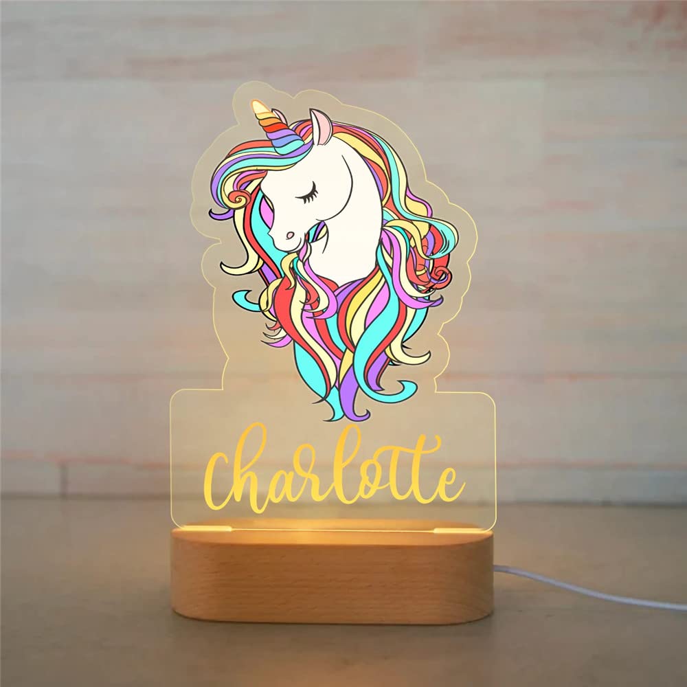 Luce notturna a forma di unicorno, 7 colori + silicone + luce notturna