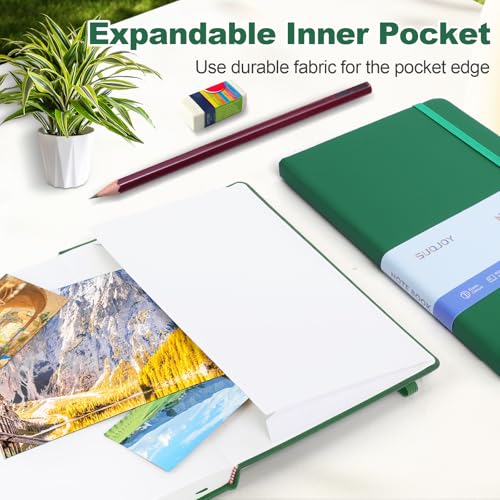 Carnets lignés papier de qualité supérieure SUQJOY A5 couverture rigide verte
