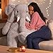 Vermont Teddy Bear Giant Elephant Stuffed Animal – 4 Foot Big Stuffed Elephant Plush from Giant Cuddle Collection Collectible Plushie for All Ages – Finished in The USA