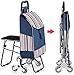Diseño de Taburete pequeño Carrito de Compras Plegable Giratorio de 3 Ruedas Carrito de Viaje para Subir escaleras Nueva Silla de fotografía Mejorada Carrito de Compras para Escalar Puede su