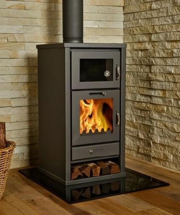 EEK A Victoria 05 Deluxe F Poêle à bois avec four, cheminée, poêle à bois 11,3 kW