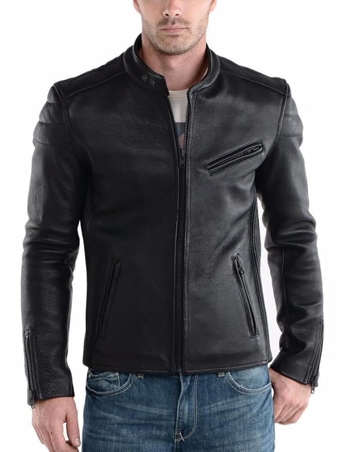 SHIFA LEATHER Men's Biker Leather Jacket-picture-46