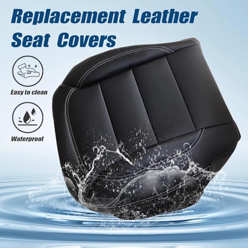 GXARTS Front Driver Side Bottom Replacement Seat Cover Black Leather Compatible with Mercedes Benz ML250 ML350 ML400 2012-2015 by GXARTS - Image 4