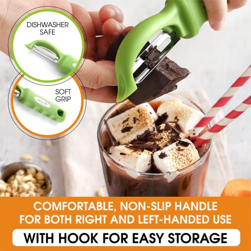 Image of Spring Chef Swivel Vegetable Peeler with Soft Grip Handle, Set of 2, Green