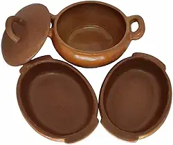 Kit 3 Panelas de Barro Com Travessa Cerramica Feito a Mão Artesanal