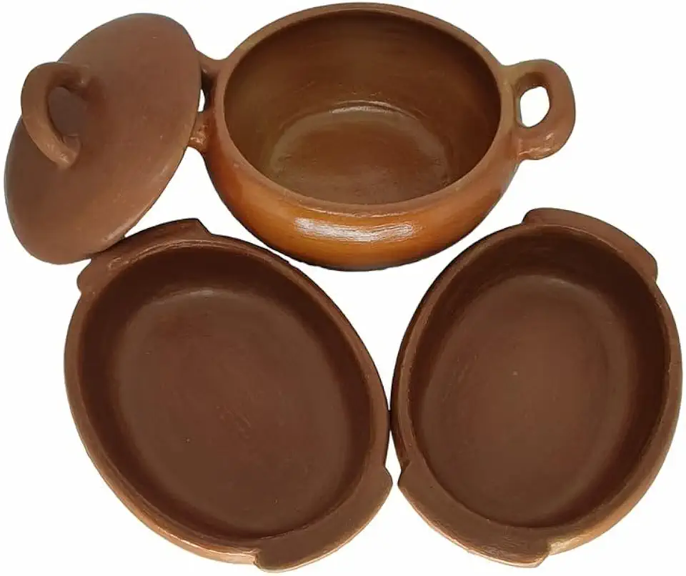 Kit 3 Panelas de Barro Com Travessa Cerramica Feito a Mão Artesanal